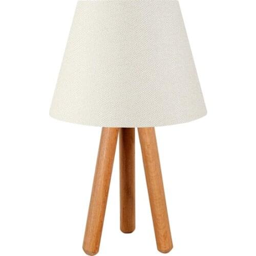 New 3 to Legged Tripod Wood Lampshade Table Lamp Cream Lampshade
