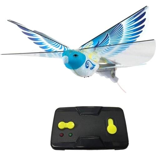 Remote-Controlled Bird Simulation Flapping-Wing Flight Pigeon Induction Bird Electric Eagle Remote Control Bionic Bird Blue
