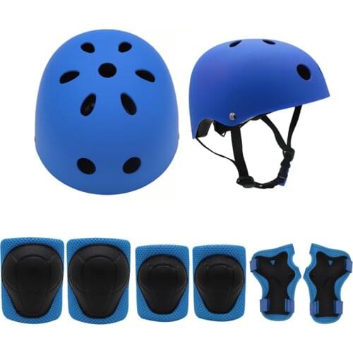 Kids Adjustable Helmet for Ages 4-11 Years Boys Girls Sports Protective Gear Set Knee Elbow Wrist Pads for Bicycle Skateboard