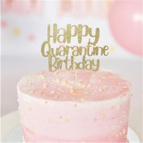 Happy Quarantine Birthday cake topper / Kids birthday / 1st, 2nd, 3th, 4th, 5th, 6th, 18th, Personalised Social distance decor