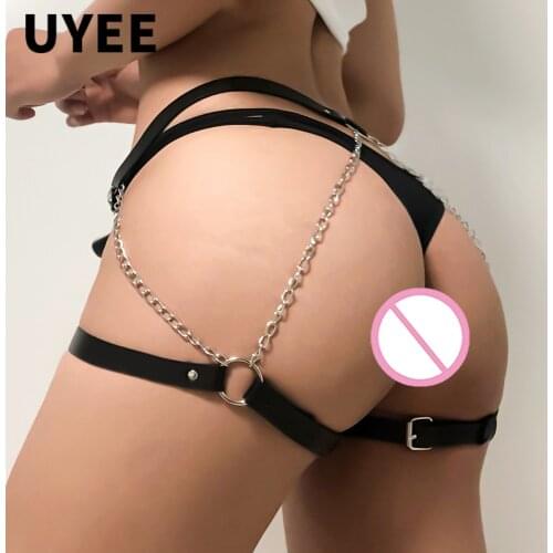 UYEE Woman Sexy Waist To Thigh Harness Stockings Garter Belts Bondage Lingerie Gothic Harness Punk Vintage High Waist Garter