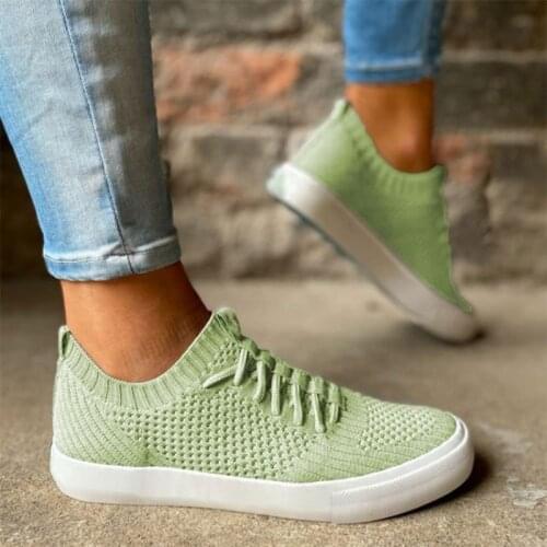 Womens Shoes Women Flat Shoes with Breathable Round Head Mesh Sneakers Shallow Mouth Lace Casual Sports Shoes Large Size Shoes