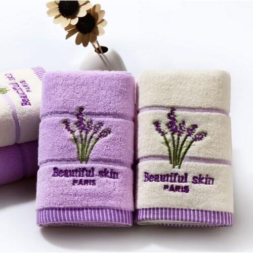 100% Cotton Fragrance couple towel Hotel Home Set Embroidered lavender Bath Towels for Absorbent Face Towel