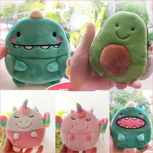 11CM Cute Mini Plush Wallet Soft Plush Coin Purse Cartoon Wallet Girls Lovers Valentines Gift Small Bag Gift for Kids 31 Styles