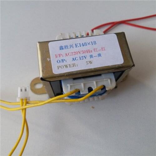 12V 0.42A Transformer 220V input 5VA EI48*18 Full copper wire terminal power transformer with Terminal 2.54mm