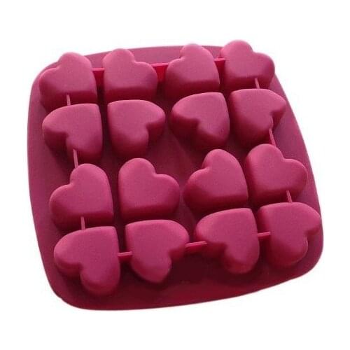 16 Cavity Little Heart Cake Baking Molds Silicone Ice tray Cube Moulds Chocolate DIY Mold