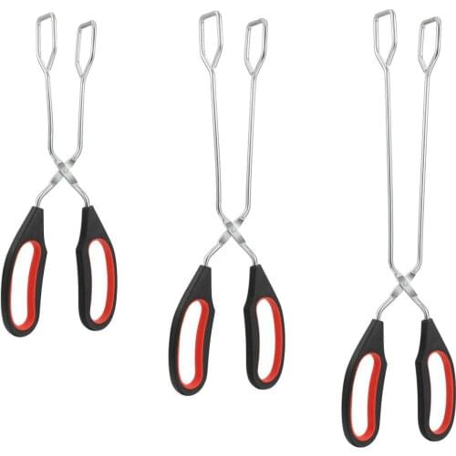 3 Pcs Barbecue Tong Multifunctional Stainless Steel Food Clip Kitchen Tool Bread Clamp Baking Steak Tongs for Picnic Barbecue