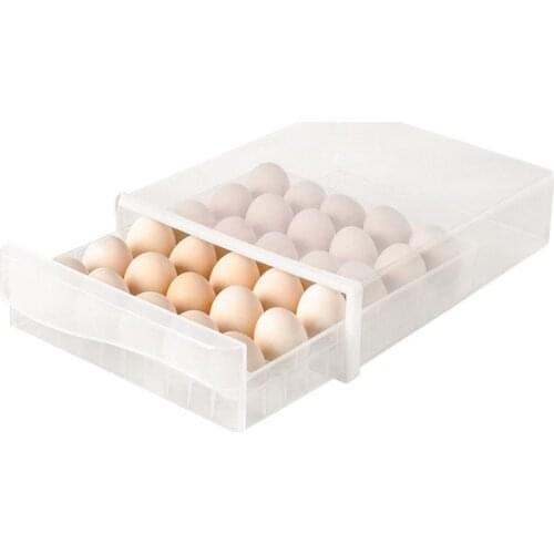 30 Grid Egg Holder for Refrigerator, Fresh Egg Storage Box for Fridge, Drawer Type Egg Container Case