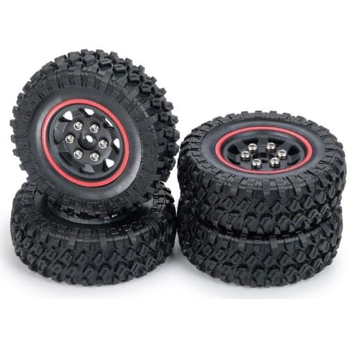 4 Pack Rubber Beadlock Wheel Rim Tires Replacement For 1/24 RC Axial SCX24 90081 00001 00002 Upgrade DIY Spare Parts