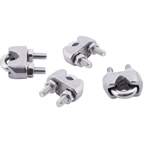 4pcs Stainless Steel Cable Clip Saddle Clamp for 5/32 inch 4mm Wire Ropes