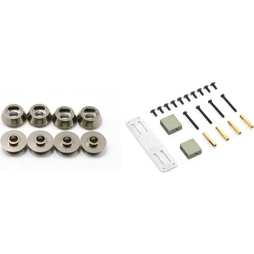 8Pcs Metal Connecting Rod Screw Gasket Shim Washer Rest For WPL C14 C24 C34 C44 & 1Set Servo Fixed Mount Bracket Kit