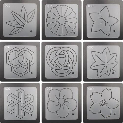 9pcs/set Semi-Transparent Plastic Embroidery Templates,12cm*12cm Quilted Drawing Tracing Board Sewing Crimping Patchwork Tools