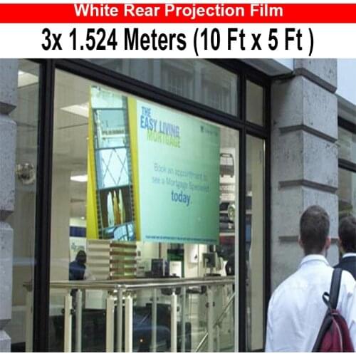 Free Fast Shipping 10 Feet x 5 Feet White High Resolution Adhesive Front and Rear Double Projection Screen Foil