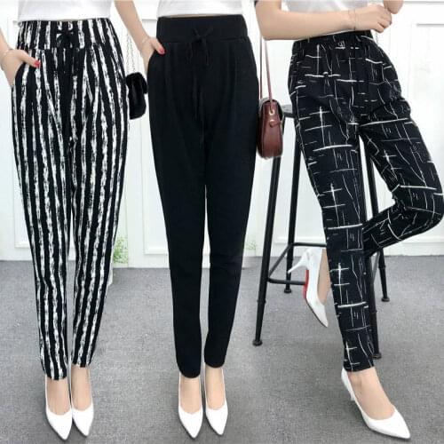 Women Pants Womens Summer Harem Large Size High Waist Loose Spring and Summer Legs Skinny Pants Pantalones De Mujer