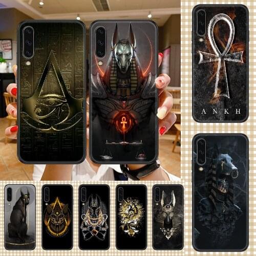 Art Egypt Nefertiti Anubis Phone case For Samsung Galaxy A 3 5 7 8 10 20 21 30 40 50 51 70 71 E S 2016 2018 4G black trend funda