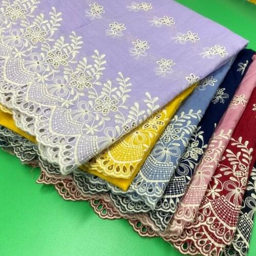Coloful Cotton Cloth Bilateral Positioning Embroidered Lace Fabric DIY Baby Dress Womens Clothes Accessories Width 135cm CR2521