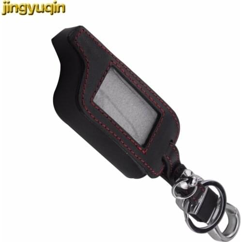 Jingyuqin 10pcs 4BTN Leather Key Cover Case For Russian Version Vehicle Security Two Way Car Alarm System TOMAHAWK X5 Keychain