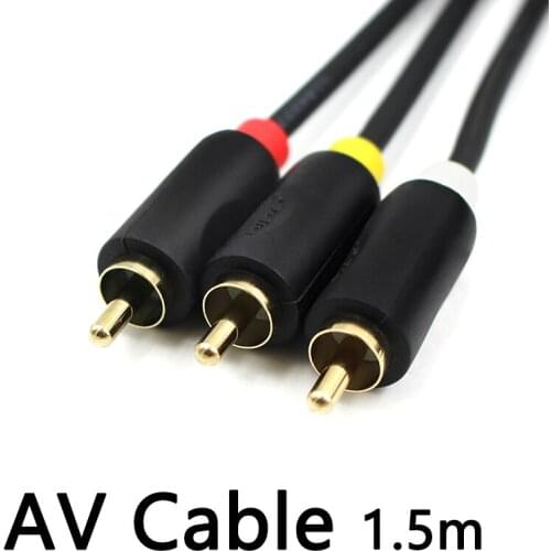 RCA Cable AV Composite Audio Video AV Line Cord Adapter high quality Wire Cord Gold-Plated for STB DVD TV 1.5m