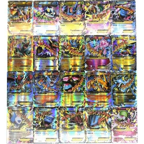 100PCS Pokemon Cards EX MEGA TCG Toy Non Repeat Shining English Board Game Battle Carte Trading Children Pokemon English Toys