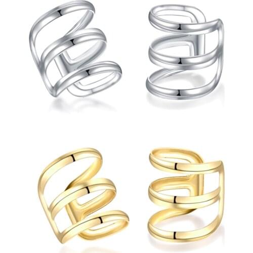 1 Piece Punk Copper Alloy Ear Clip Cuff Wrap Earrings No piercing-Clip On Cartilage Wrap for Man Women Fake Earrings Jewelry