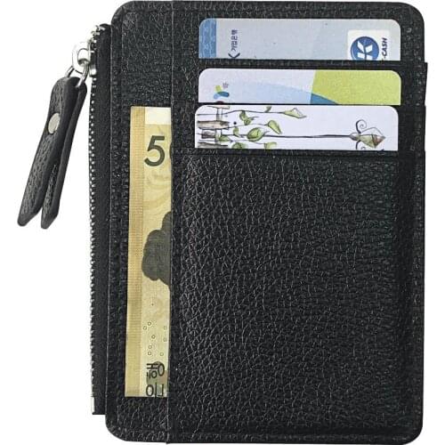 Hot Men Leather Zipper Slim Wallet Coin Purse Credit Card Cash Holder Cases RFID Blocking Wallet Card Men обложка на паспорт