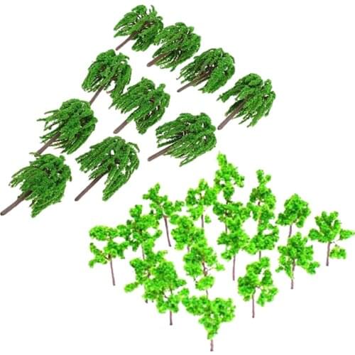 Set of 60 Model Tree Plastic Willow Trees DIY Street Train Railway Scenery Layout N