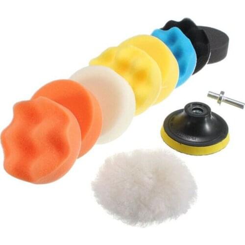 11Pcs 3" Waffle Buffer Polishing Pad Set For Car Polisher