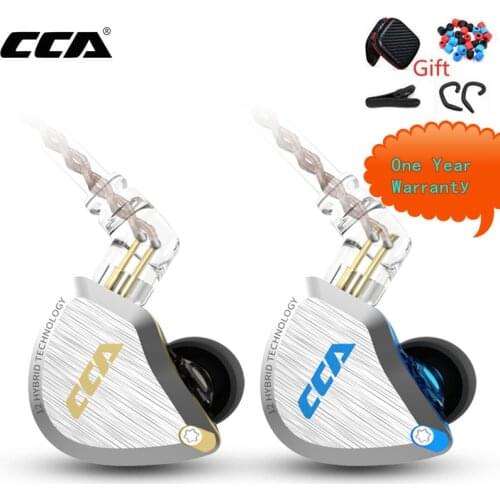 New CCA C12 Metal Headset 5BA+1DD Hybrid 12Units HIFI Bass Earbuds In Ear Monitor Headphones Noise Cancelling Earphones KZ E10
