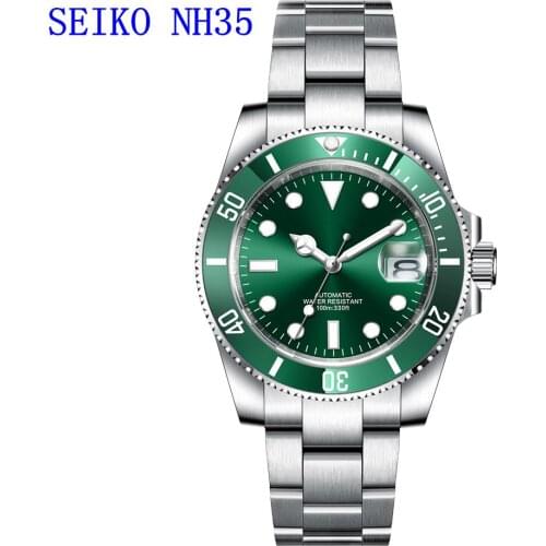 Luxury Brand Sapphire Glass Miyota Automatic Wristwatch Mechanical Mens Watch Ceramic Bezel 10Bar Swim Luminous Sport Male Clock