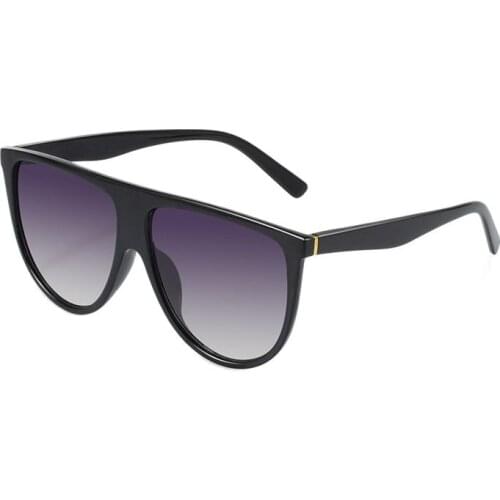 2021 New Fashion Sunglasses Women Vintage Retro Flat Top Oversized Sun Glasses Square Pilot Luxury Designer Large Black Shades