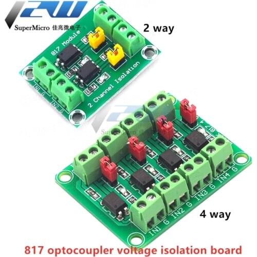 PC817 4 Channel Optocoupler Isolation Board, 3.6-30V Voltage Converter Adapter Module, Isolated Photoelectric Module, PC 817
