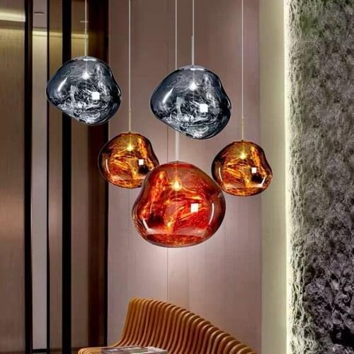 Post-modern Lava Pendant Lights Creative Glass Pendant Lamp for Restaurant Bar Living Room Decor Volcanic Lava Hanging Lamp Led
