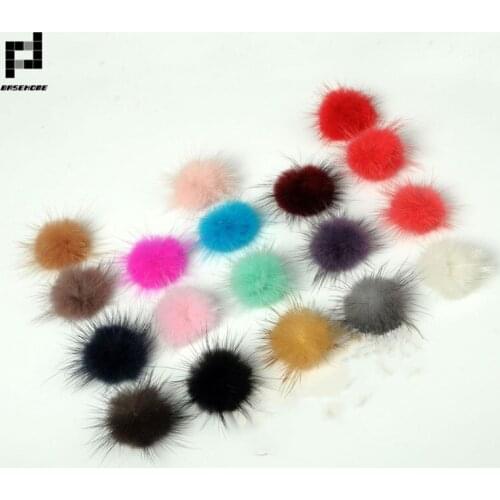 BASEHOME 100pcs/color 30MM Mink Fur Ball Fur Pompom DIY Jewelry Findings Mink Ball for shoes jewelry cloth Making Craft