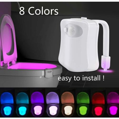 Toilet Sensor Light Toilet Hanging Body Sensor Toilet Light 8-Color LED Toilet Light Night Atmosphere Led WC Night Lights