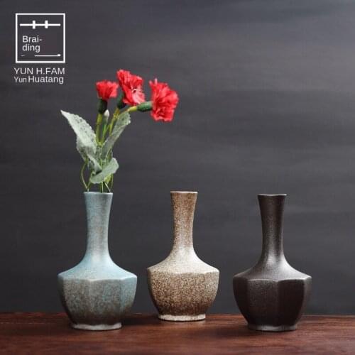 Japanese Mini Small Vase Ceramic Vase Coarse Pottery Vase Ceramic Decoration Simulation Dried Flower Vase Small Vase