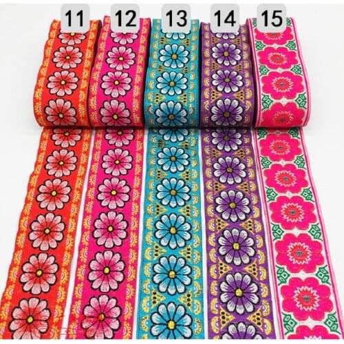 1 Roll Ethnic Colorful Geometric Jacquard Embroidered Ribbons Diy Apparel Wrapping Trim Sewing Accessory Lace Fringe Crafts