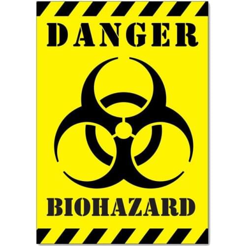 1 Pcs Personality Car Sticker Car Sticker Funny DANGER BIOHAZARD ZOMBIE Custom Decal 17*12cm