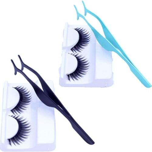 1pc Eyelash Tweezers False Eyelashes Applicator Remover Tweezer Nipper Useful