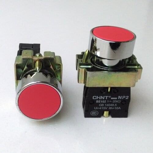 1PCS CHINT NP2-BA42 Momentary Push Button 1NC Self-reset Flat Pushbutton Switch Replace XB2-BA42