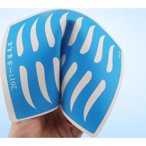10pcs Blue Rubber Common Eyebrow Fake Silicone Skin Permanent makeup Tattoo Practice Skin for Beginners 15cm x 20cm