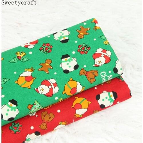 110x50cm Poplin Cotton Fabric Christmas Prints Cloth Sewing Quilting Fabrics For Patchwork Needlework DIY Handmade Accessories