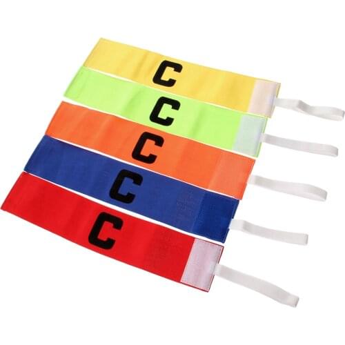2PCS Football Soccer Adjustable Captain Armbands Flexible Player Bands Fluorescent Arm Band Sports Nylon 5Colors