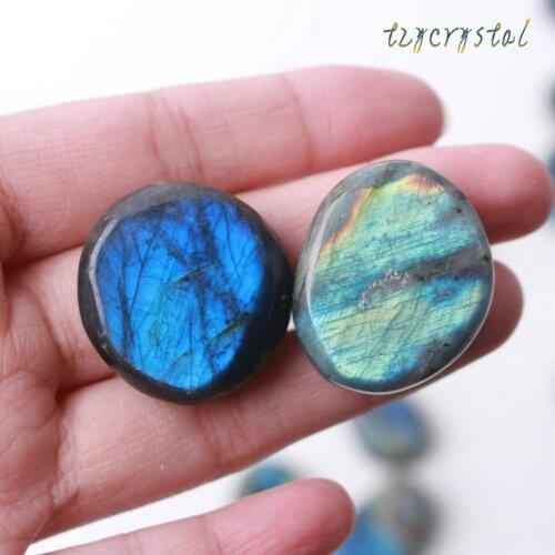 2pcs Mini Flash Labradorite Polished Irregular Palm Healing Stone 10-20g
