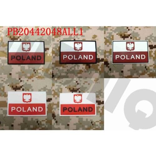 3D PVC patch Poland flag flag Tactical Military Morale Rubber patch