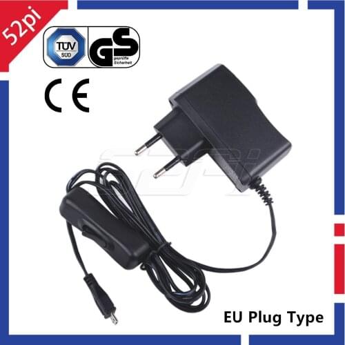 5V 2.5A Power Supply Adapter EU / US / UK Plug Charger with ON/OFF Switch Cable for Raspberry Pi 3 Model B / 3 B+, 3B Plus