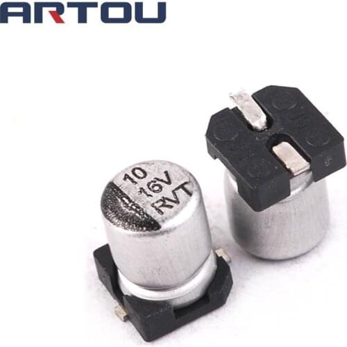 50PCS Aluminum Electrolytic Capacitor 16V 10UF SIZE 4*5MM SMD Chip Electrolysis