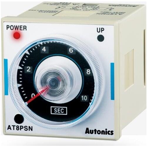 AT8PSN Timer, Analog,True Power Off-Delay, Multi-Range-Seconds, DPDT, 200-240VAC, 8-Pin (socket reqd)