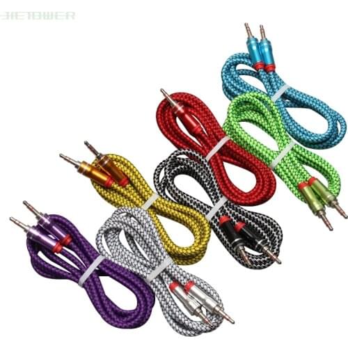 3.5mm Aux Cable Audio Cable Stereo Male To Male Aux Cord Cable Nylon Braided Audio Cable For Mp3 Speaker Car 50pcs/lolt