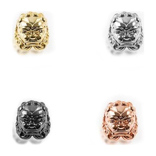 12*11mm skull lion crystal micro pave cz zircon cubic zirconia beads DIY necklace charm bracelet connectors 4thr2