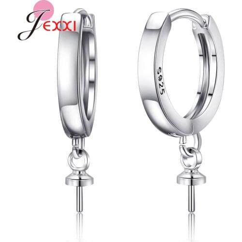 Elegant Cubic Zircon Round Shape Earrings Jewelry Genuine 925 Sterling Silver For Women Girls Wedding Fashion Jewelry